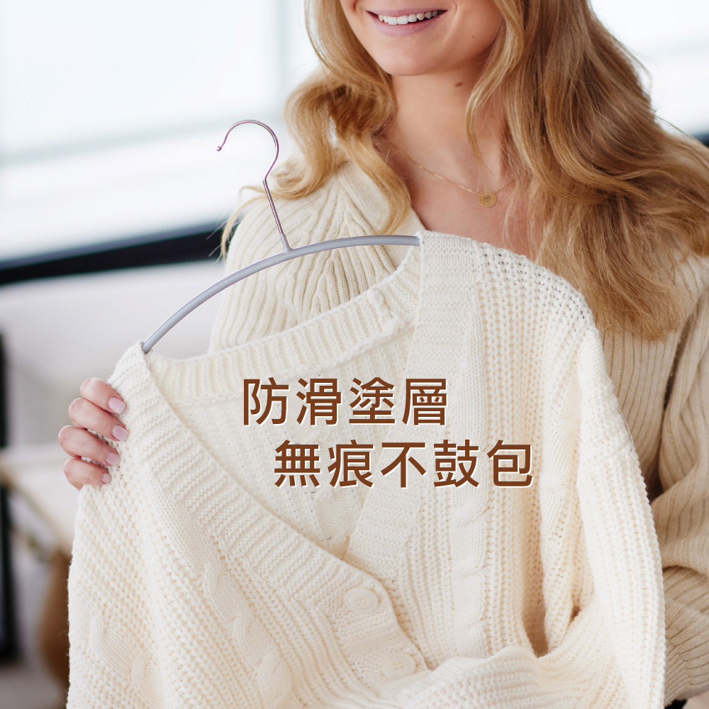 【德國MAWA】德國原裝進口 無痕止滑 時尚簡約衣架41cm 10入/黑, , large