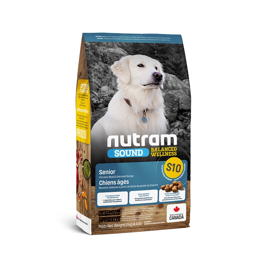 【Nutram 紐頓】S10 老犬 雞肉燕麥 狗飼料 狗食 犬糧2KG, , large