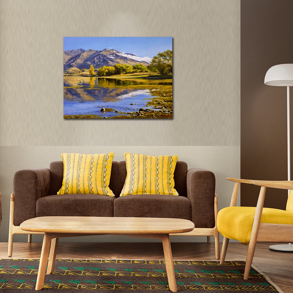 【御畫房】湖畔風光 國家一級畫師手繪油畫60&times;80cm, , large