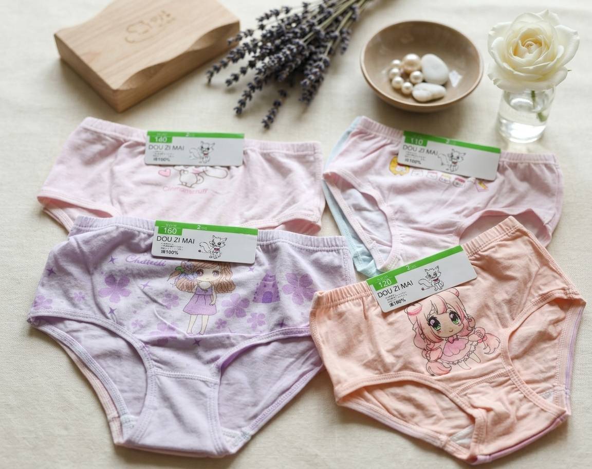 凱美棉業 | 4件組 隨機出色 精品 彈力萊卡純棉 舒適 透氣 兒童(三角款)內褲 女童純棉內褲, , large