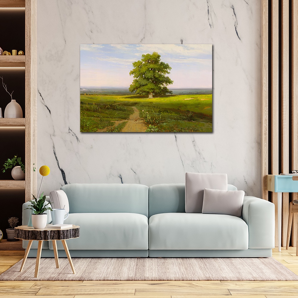 【御畫房】一碧千里 國家一級畫師手繪油畫60&times;90cm(VF-11), , large