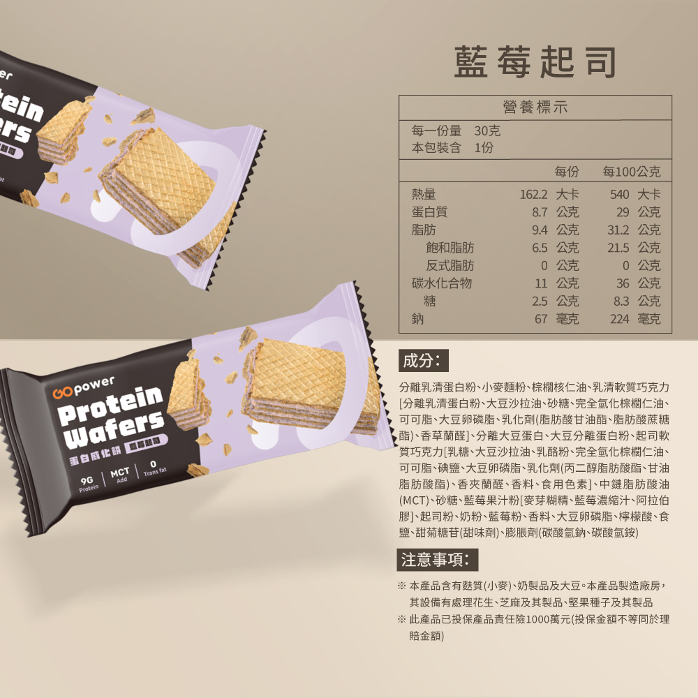 蛋白威化餅盒裝6入 (口味任選)｜果果能量, , large