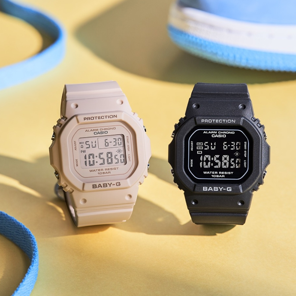 CASIO 卡西歐 BABY-G 纖薄輕巧 人氣經典電子錶-奶茶 BGD-565-4, , large