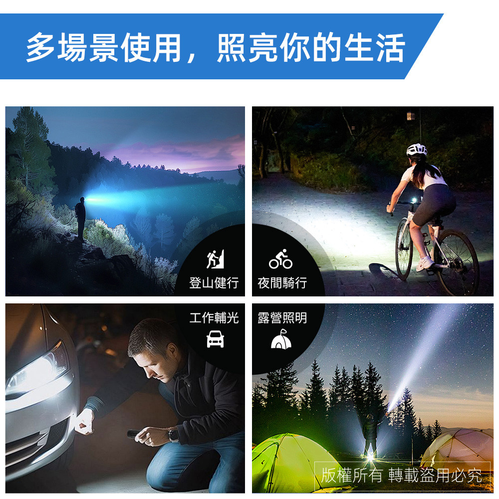Practical Brand Rechargeable Flashlight PR-A112 High Brightness Two-Stage Light Source Ultra-power-saving design USB charging Lightweight and easy to use, , large