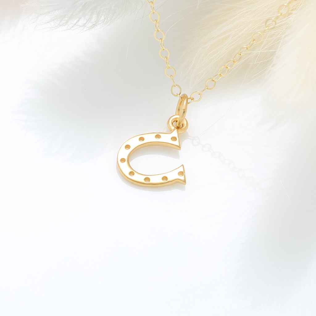 【Angel & Me】Golden Lucky Horseshoe s925 sterling silver necklace gift, , large