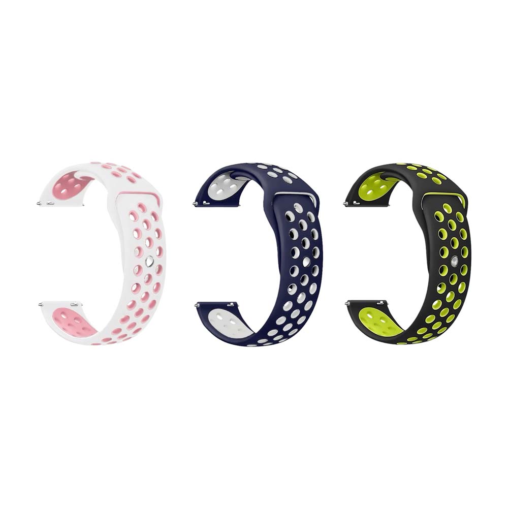 【山水之寶】三星/小米/Garmin Quick Releas快拆式錶帶替換錶帶 親膚矽膠 透氣洞洞通用錶帶 22mm, , large