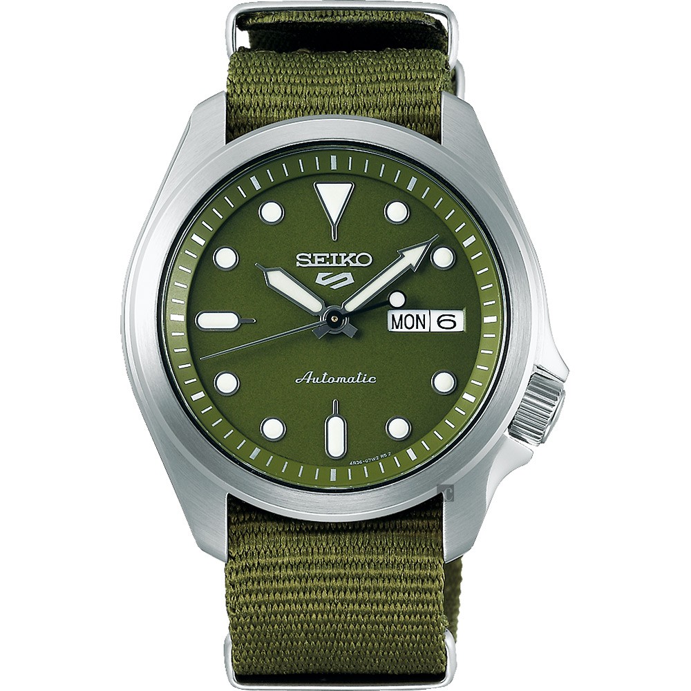 SEIKO 精工 5 Sports 系列機械錶-綠(SRPE65K1), , large