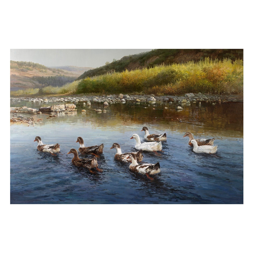 【御畫房】自在神遊 國家一級畫師手繪油畫60&times;90cm(VF-79), , large