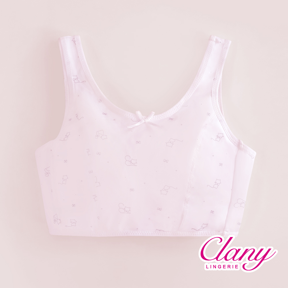 【Clany可蘭霓】 MIT小貓咪無鋼圈無感粉色少女S-Q/2XL 內衣 學生涼感內衣 成長型 8038-31	, , large