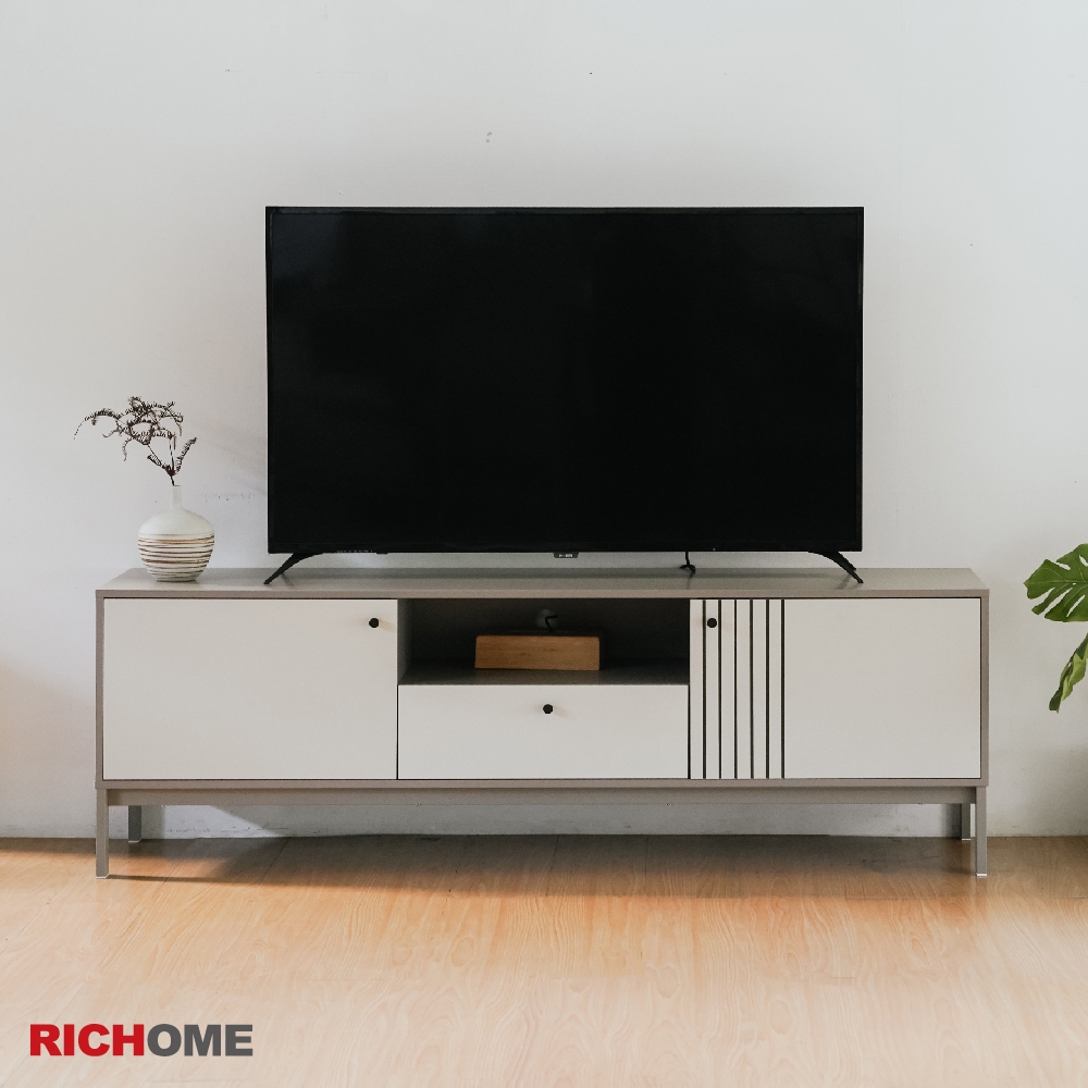 6呎電視櫃 電視櫃 收納櫃 鐵腳櫃 抽屜櫃 層架櫃 奶茶色電視櫃 TV180, 奶茶色, large