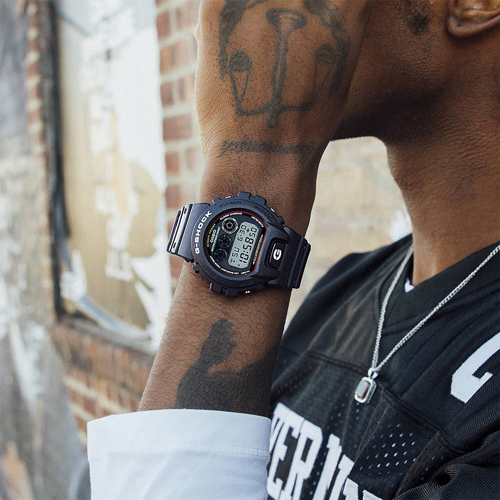 CASIO 卡西歐 G-SHOCK 經典配色電子錶 學生錶 手錶-黑 DW-6900RL-1, , large