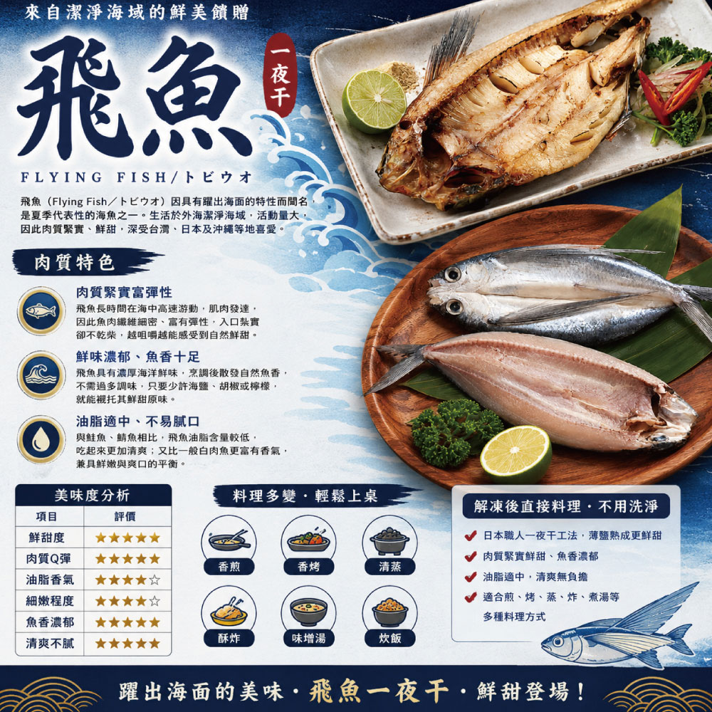 小川漁屋 台灣飛魚一夜干1尾(250-300g/尾)_任選, , large