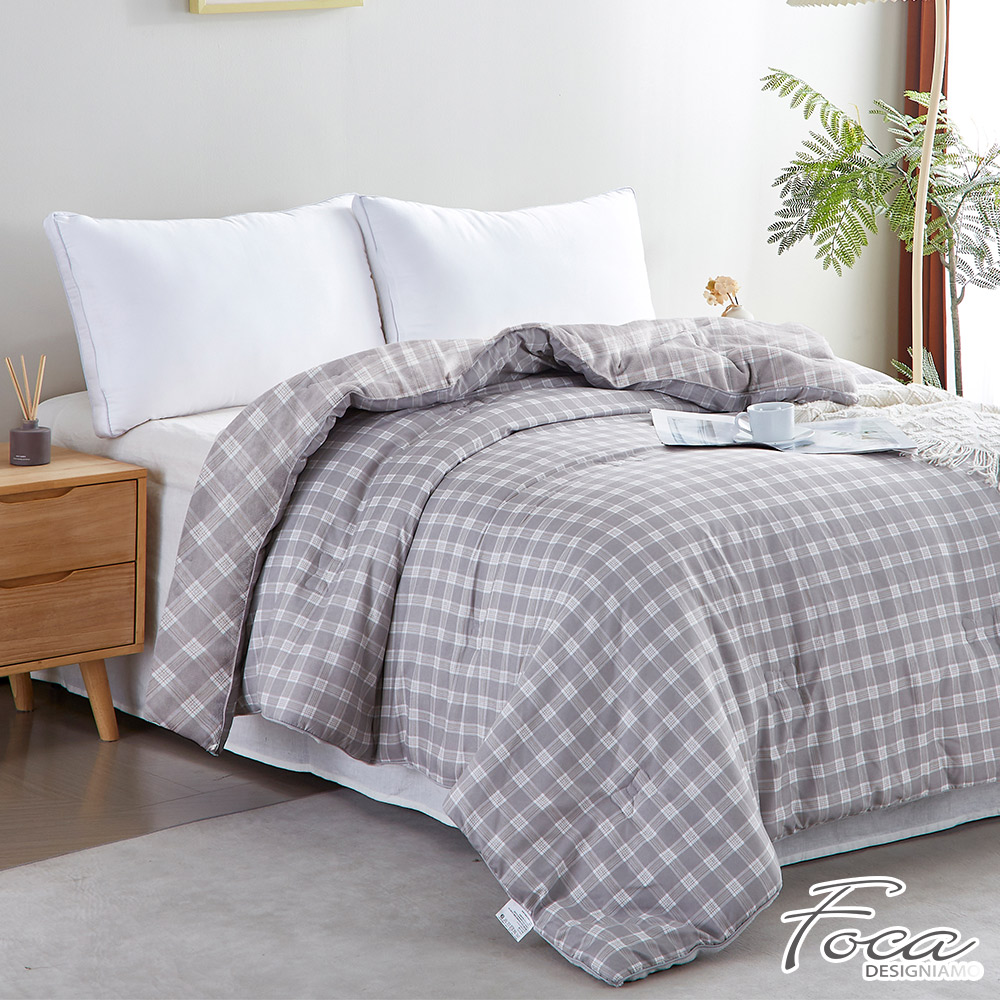 【FOCA】Tranquil Style - Gray | 100% Washable Fleece Down Comforter (Double 180x210cm), , large