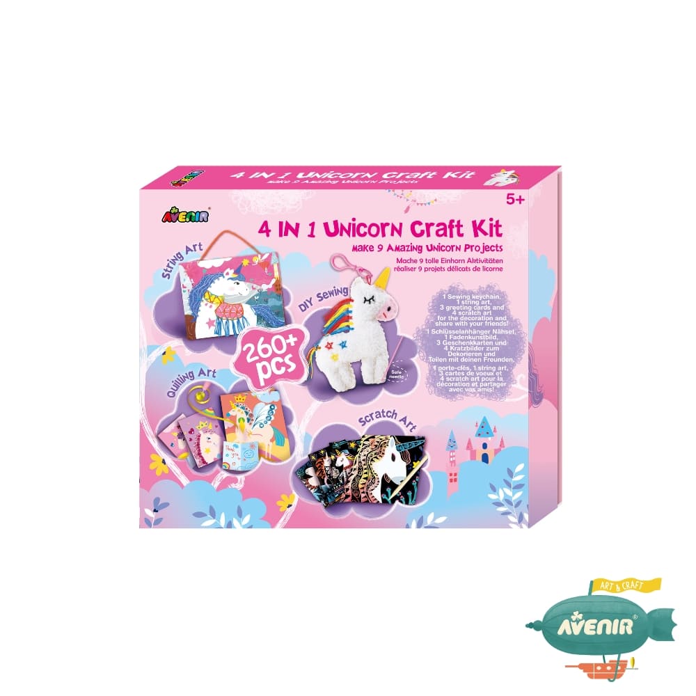 Avenir Kids - 4 in 1 Unicorn Craft Kit - Make 9 Amazing Unicorn Projects, , large