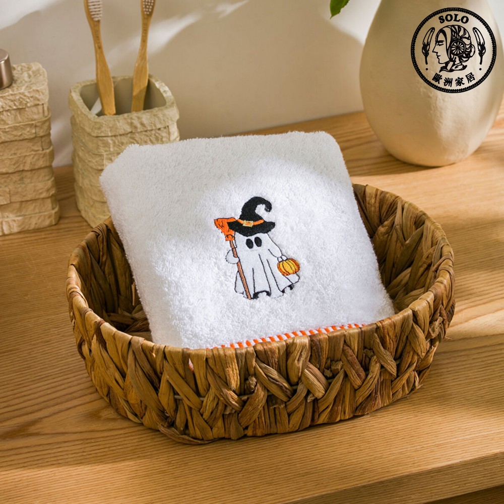 【SOLO歐洲家居】LCW Home 土耳其製 50x80cm 萬聖小幽靈刺繡純棉毛巾 100%純棉 超吸水, , large