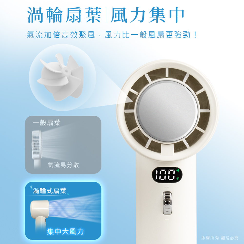 【aibo】半導體冰敷 100檔調速 手持桌立充電風扇HA-FAN1144-PU柔霧紫, , large