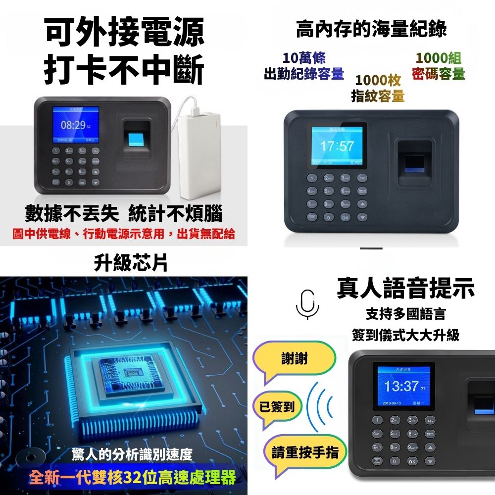 A6指紋密碼打卡機【中文中字】, , large