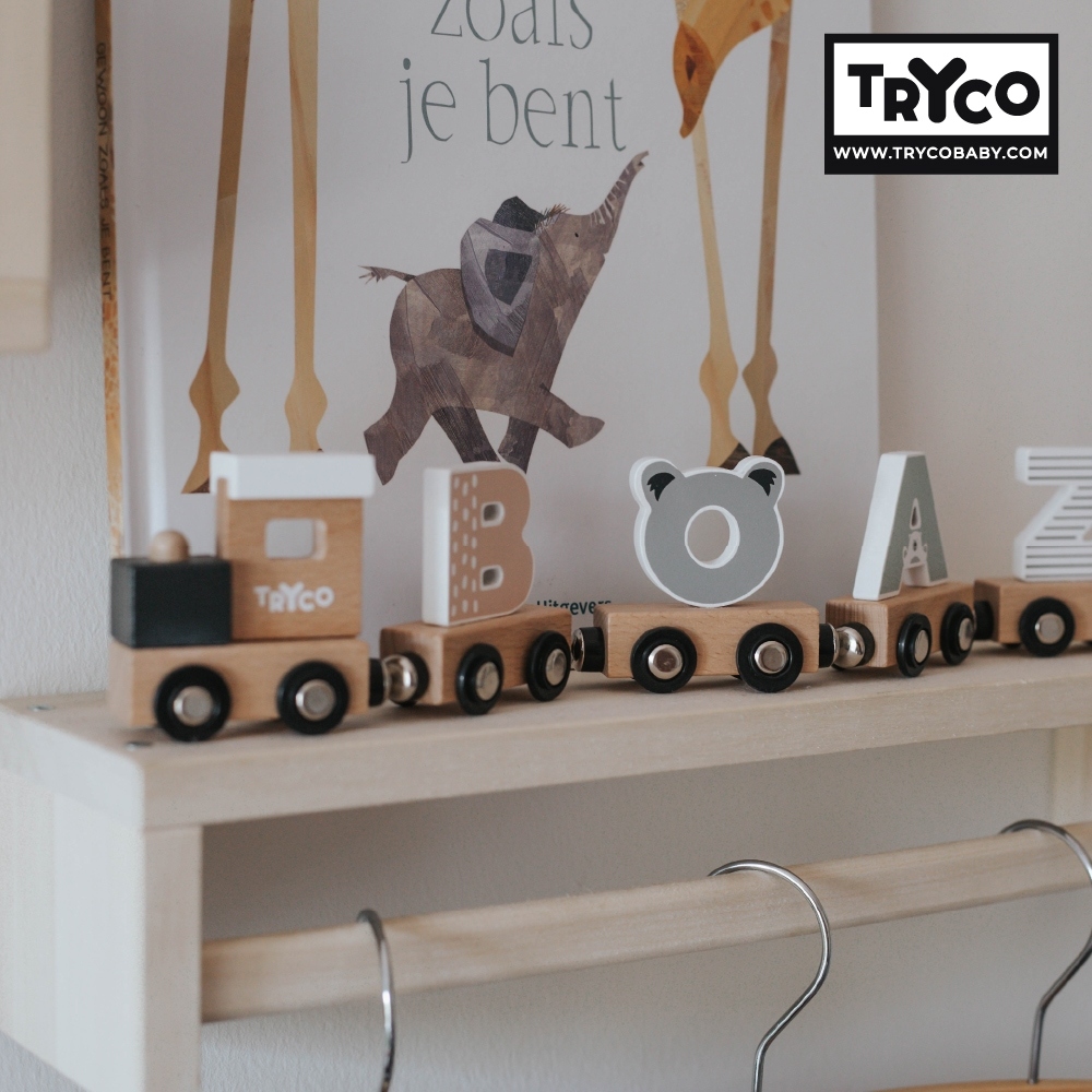 官方直營【Tryco】木製字母火車-28件組, , large