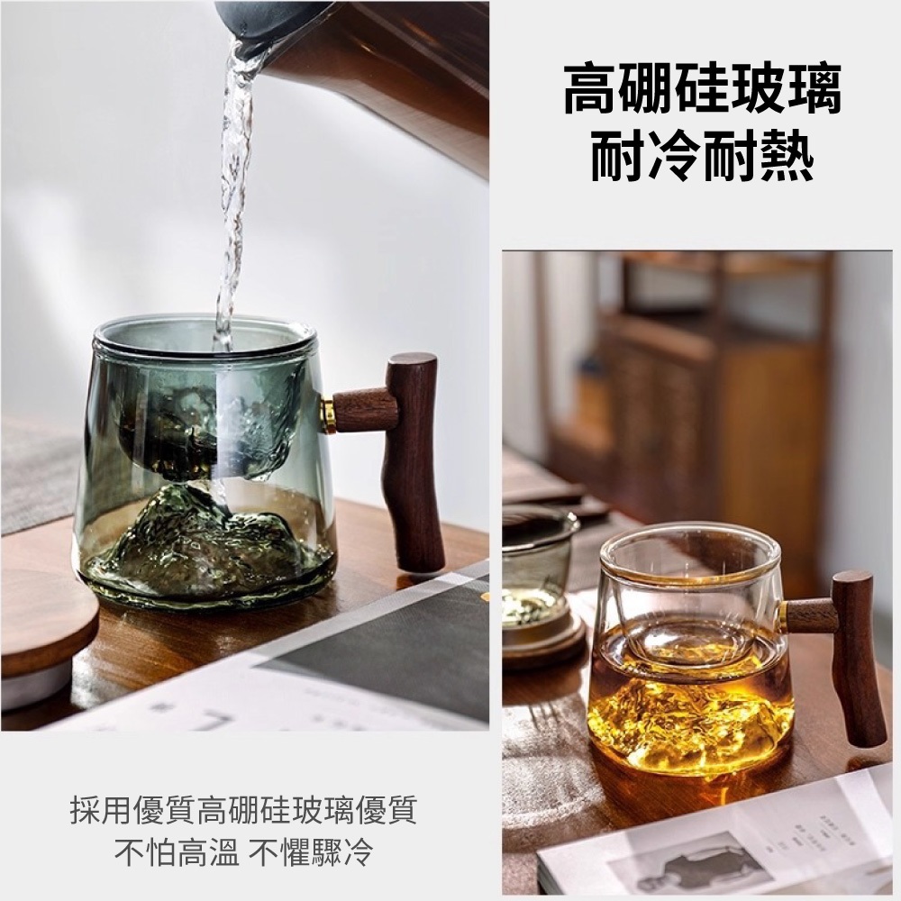 【APEX】遠山玻璃泡茶杯400ml 煙青色, , large