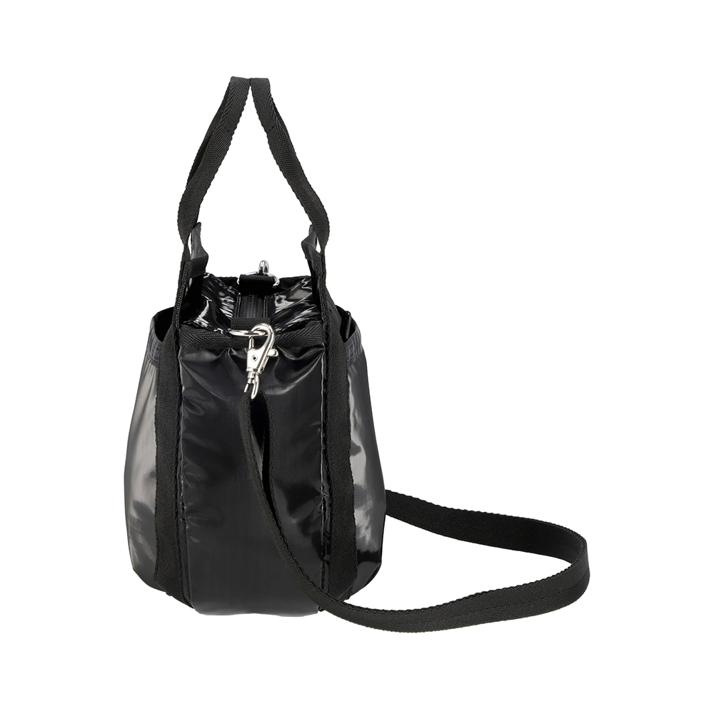 Lesportsac Small Jenni Crossbody 斜背手提水桶包 兩用包 側背包 送禮 禮物 女包(亮面黑), , large