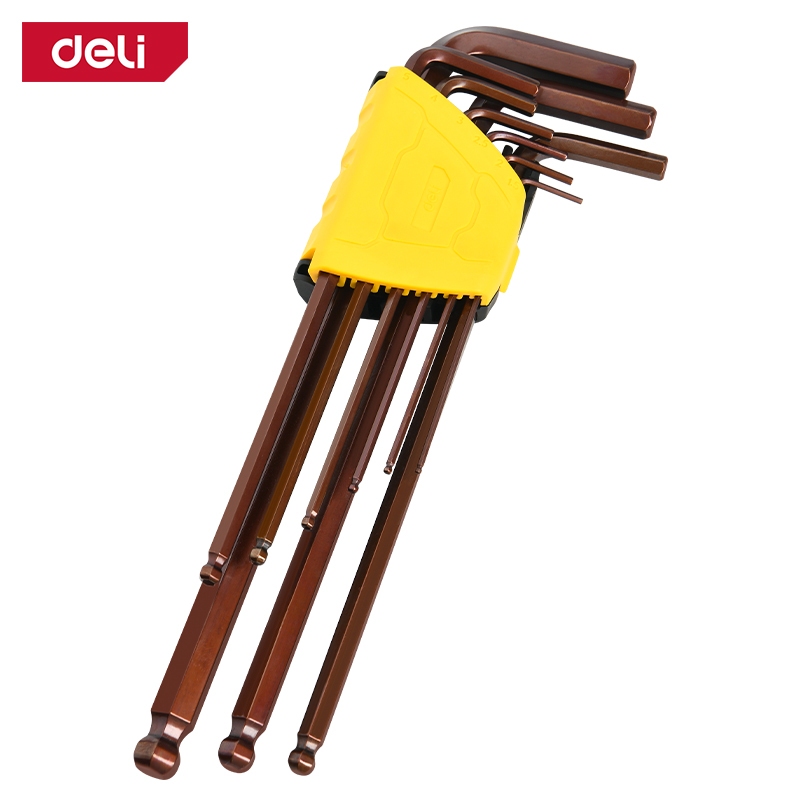 【deli tools】Extra Long Hex Key Set L-Type 9PCS Semi-Pro Series-H1.5~H10, , large