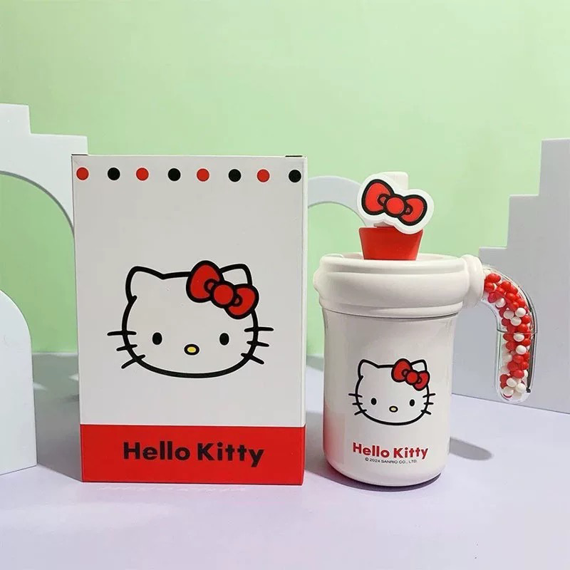 【hababy環安家居】杯具熊 Hello Kitty 奇趣把手保溫杯✨正版三麗鷗辦公室泡茶壺400ml, , large