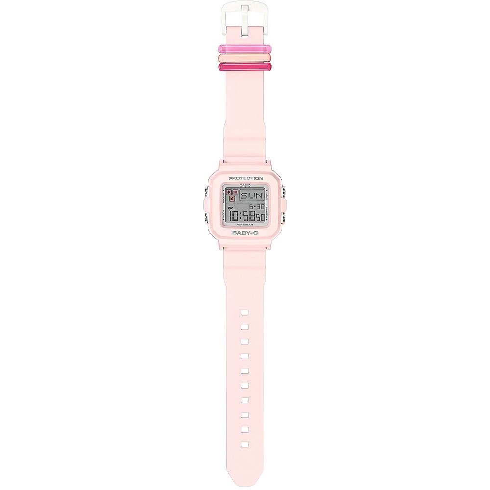 CASIO 卡西歐 BABY-G 隨附6個繽紛錶帶環 像素動畫手錶 BGD-10L-4, , large