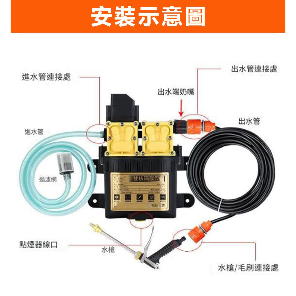 12V spray gun car wash machine + 110V converter + tool kit, , large