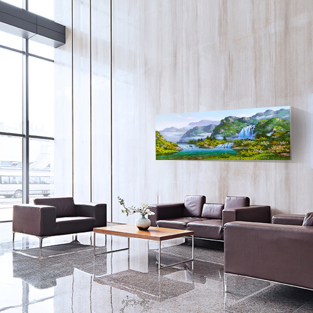 【御畫房】山青水秀 國家一級畫師手繪油畫60&times;120cm(VF-39), , large