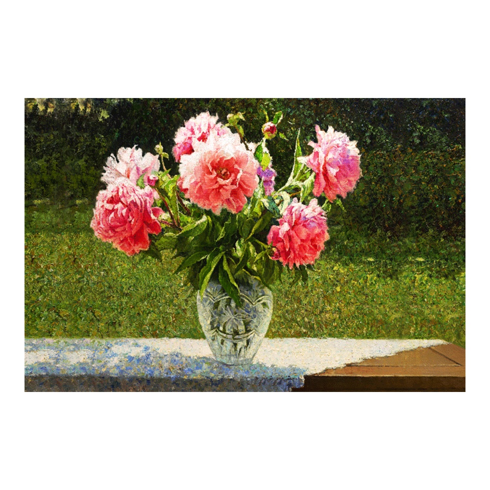【御畫房】牡丹花 國家一級畫師手繪油畫60&times;90cm(VF-19), , large