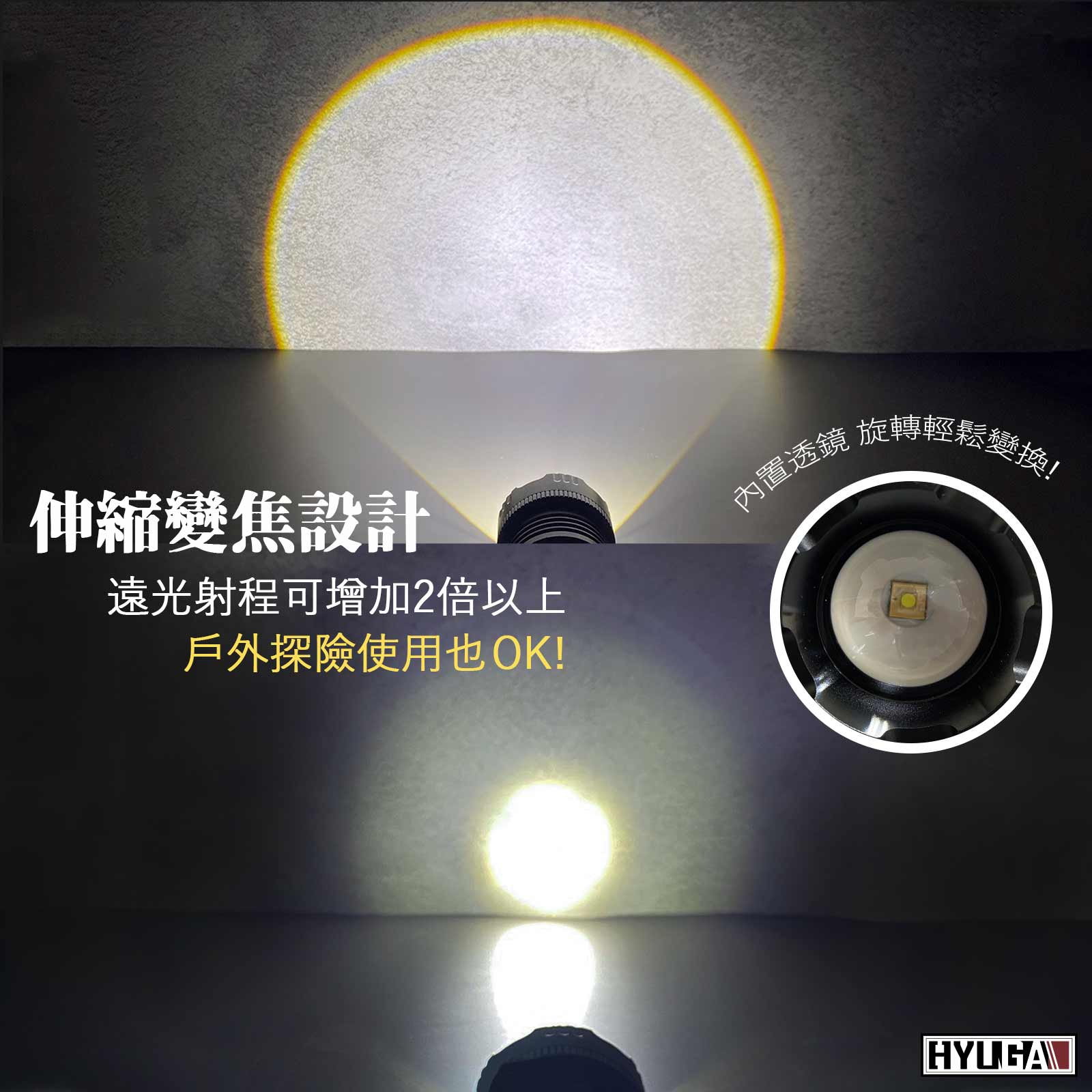 [HYUGA] PX6 Military-grade Flashlight, , large