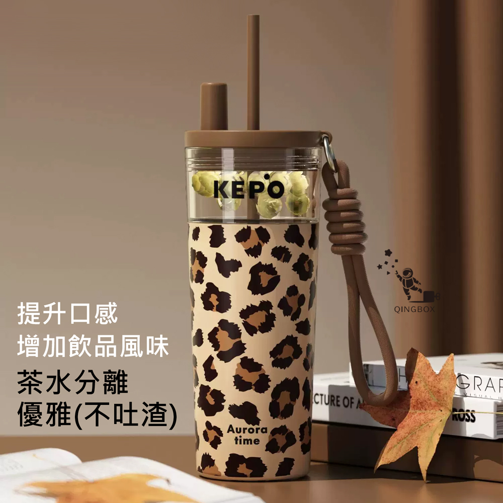 KEPO LQ 700mL KC016 316L不鏽鋼茶水分離保溫杯 陶瓷款, , large