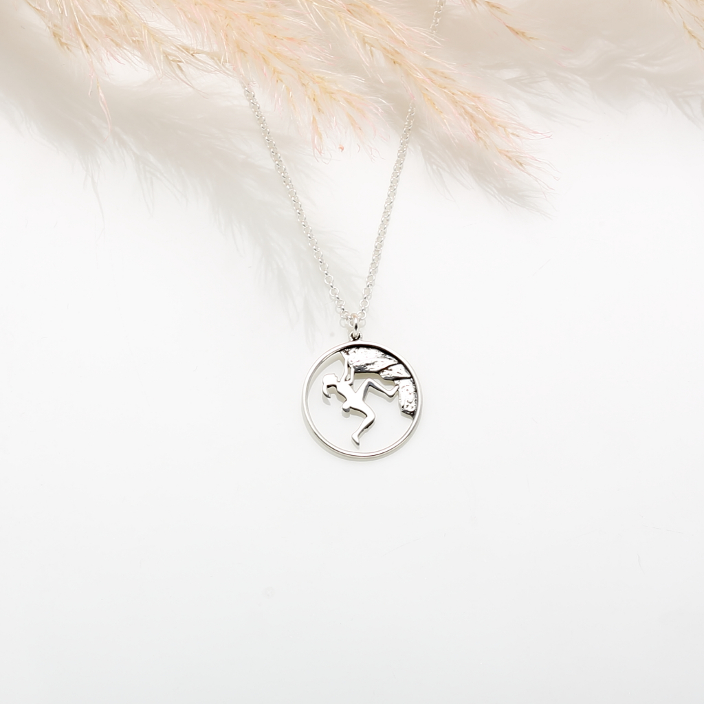 【Angel & Me】Rock Mountain Climbing s925 sterling silver necklace birthday gift, , large