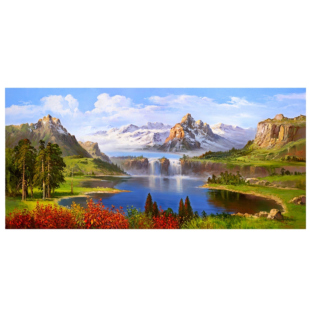 【御畫房】金山聚寶 國家一級畫師手繪油畫60&times;120cm(VF-116), , large