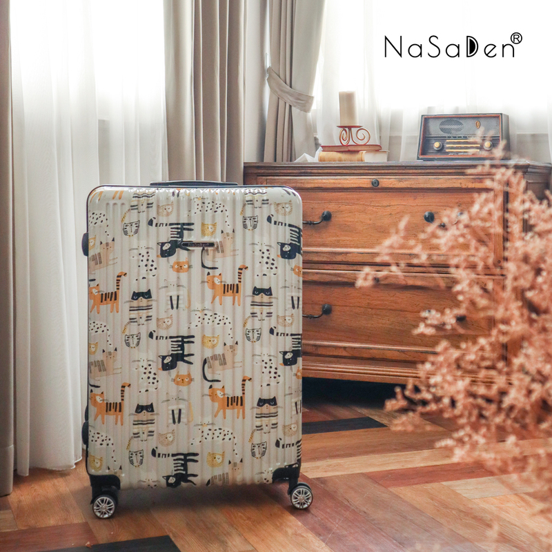 NaSaDen [ Stripe Cat ] 22" Carry on Zipper Luggage, , large