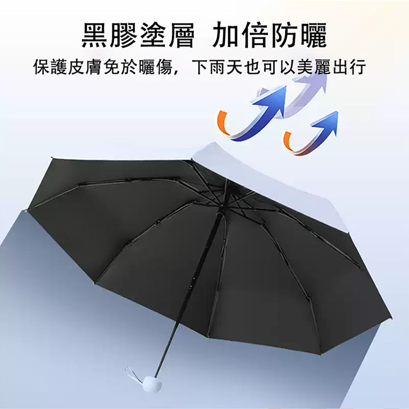 [hababy環安家居]膠囊五折黑膠晴雨傘｜超輕便攜防曬傘 UPF50 + 口袋遮陽傘（防曬傘、黑膠傘、晴雨兩用傘）, , large