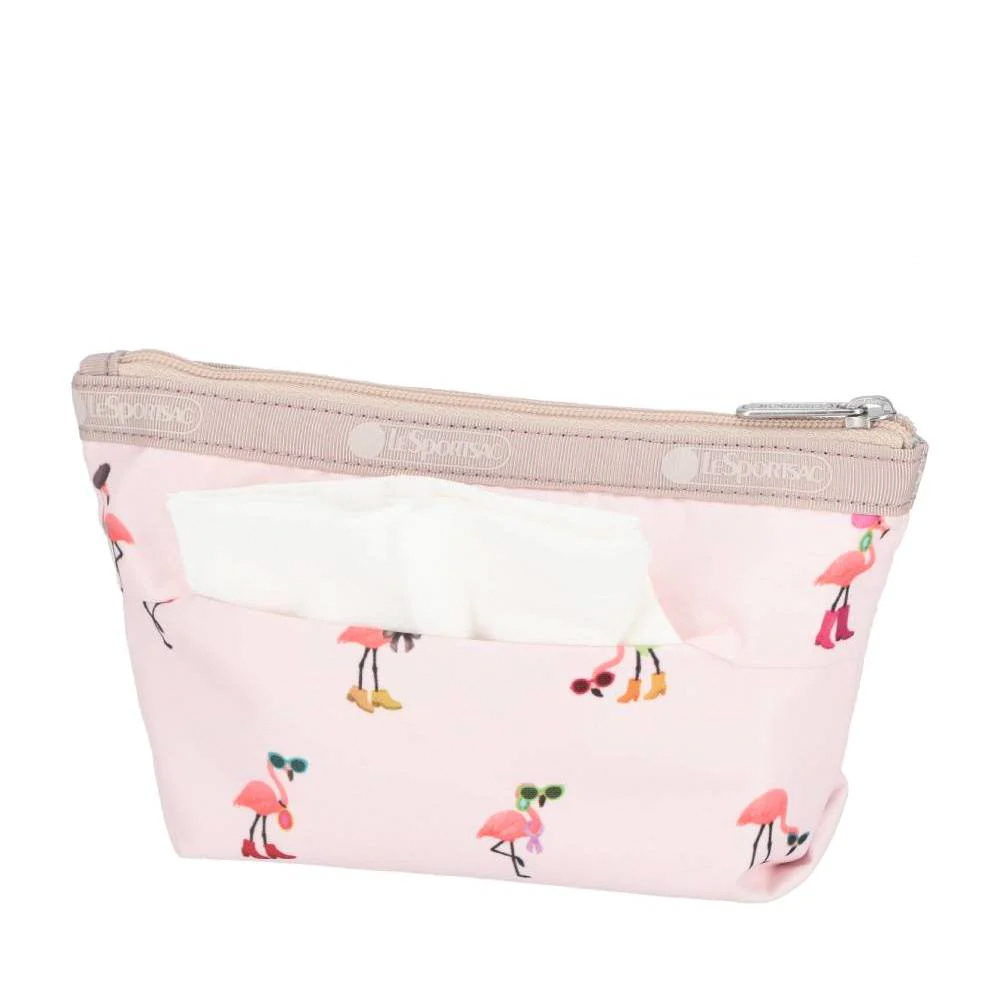 Lesportsac Small Sloan Cosmetic 小梯形化妝包 收納包 盥洗包 女包(紅鶴海島派對)L261-2724P-HG20, , large