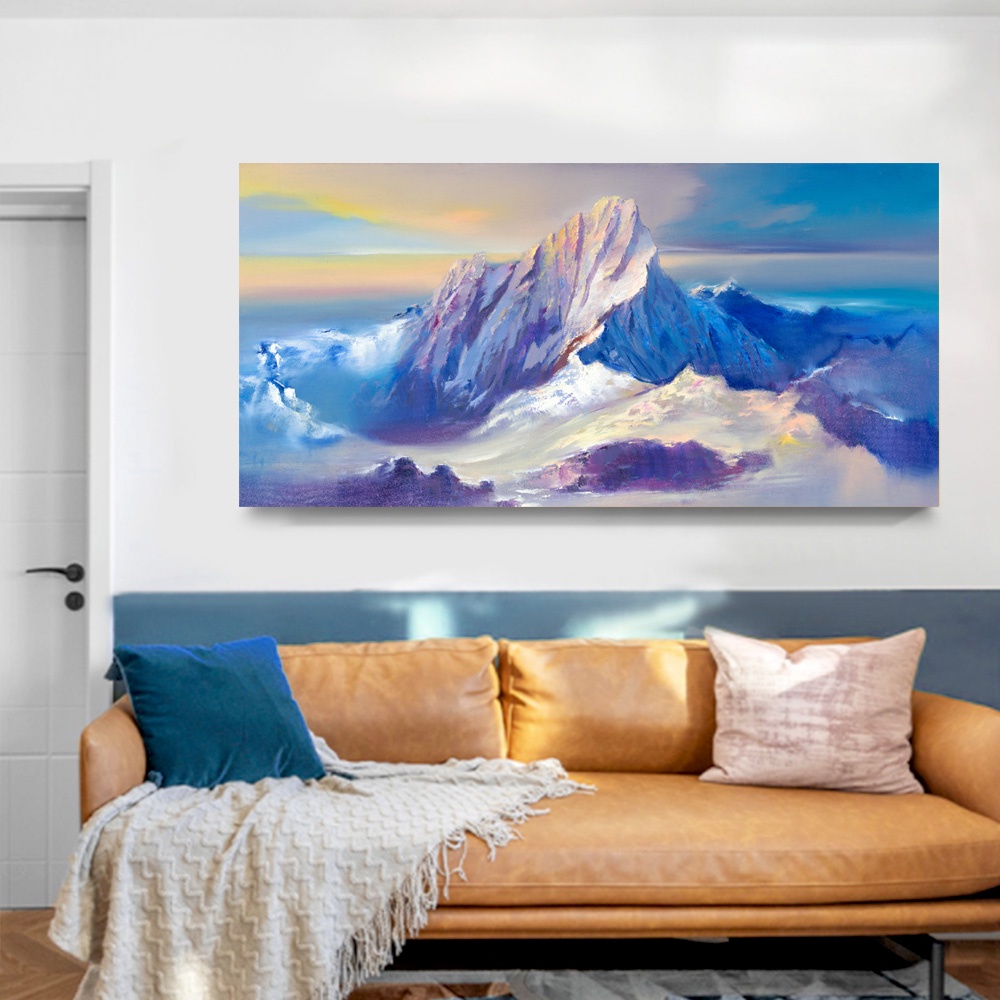【御畫房】玉山 國家一級畫師手繪油畫60&times;120cm(VF-60), , large