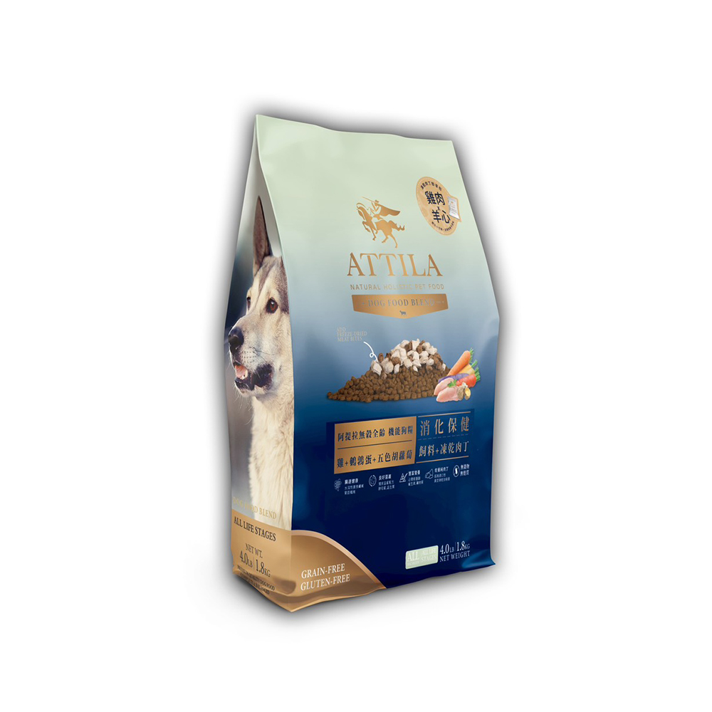 【ATTILA 阿提拉】機能凍乾犬糧 雞+鵪鶉+五色胡蘿蔔 消化保健1.8kg(全齡犬/狗飼料/無穀狗飼料), , large