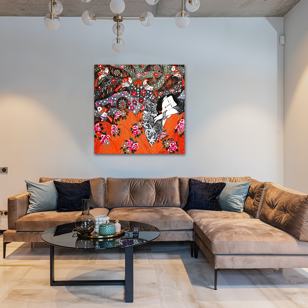 【御畫房】民俗系列一 國家一級畫師手繪油畫80&times;80cm(VF-182), , large