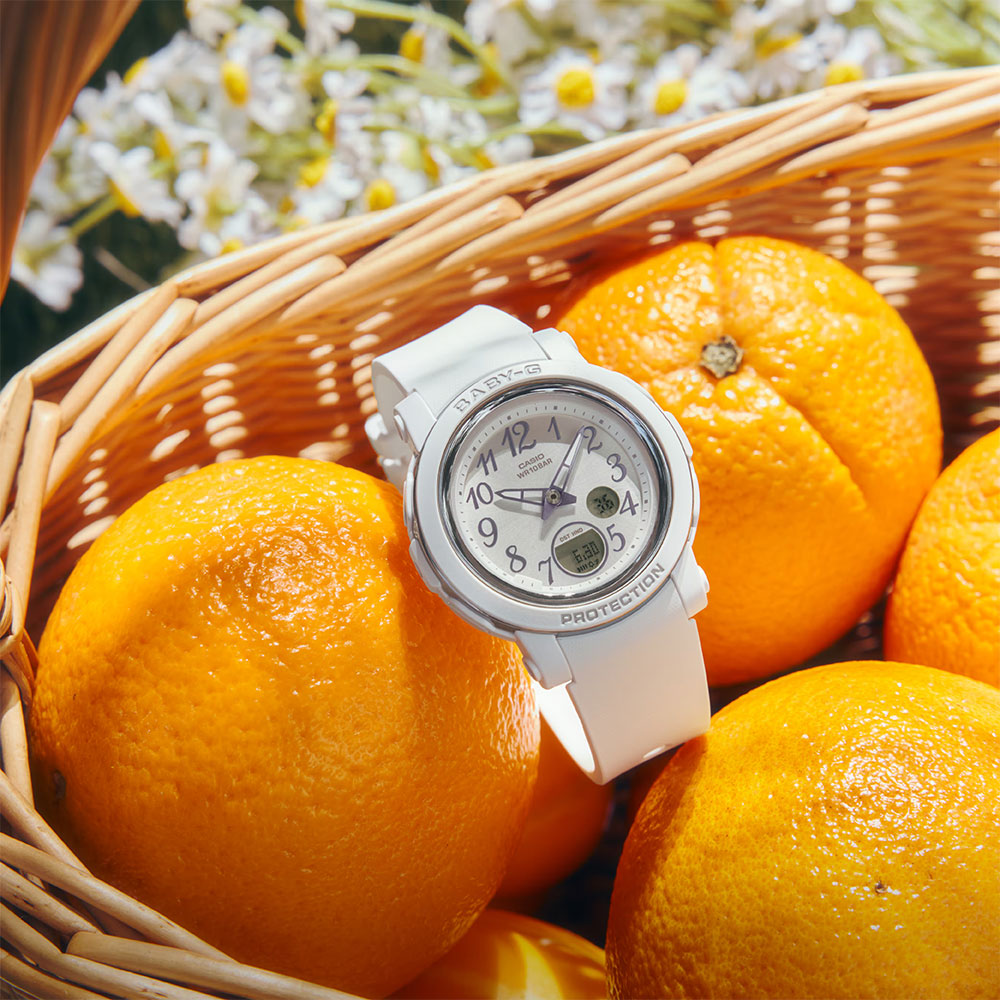 CASIO 卡西歐 BABY-G 金屬色易讀數字雙顯女錶 電子錶-柔和白 送禮 禮物 推薦(BGA-290SA-7A), , large