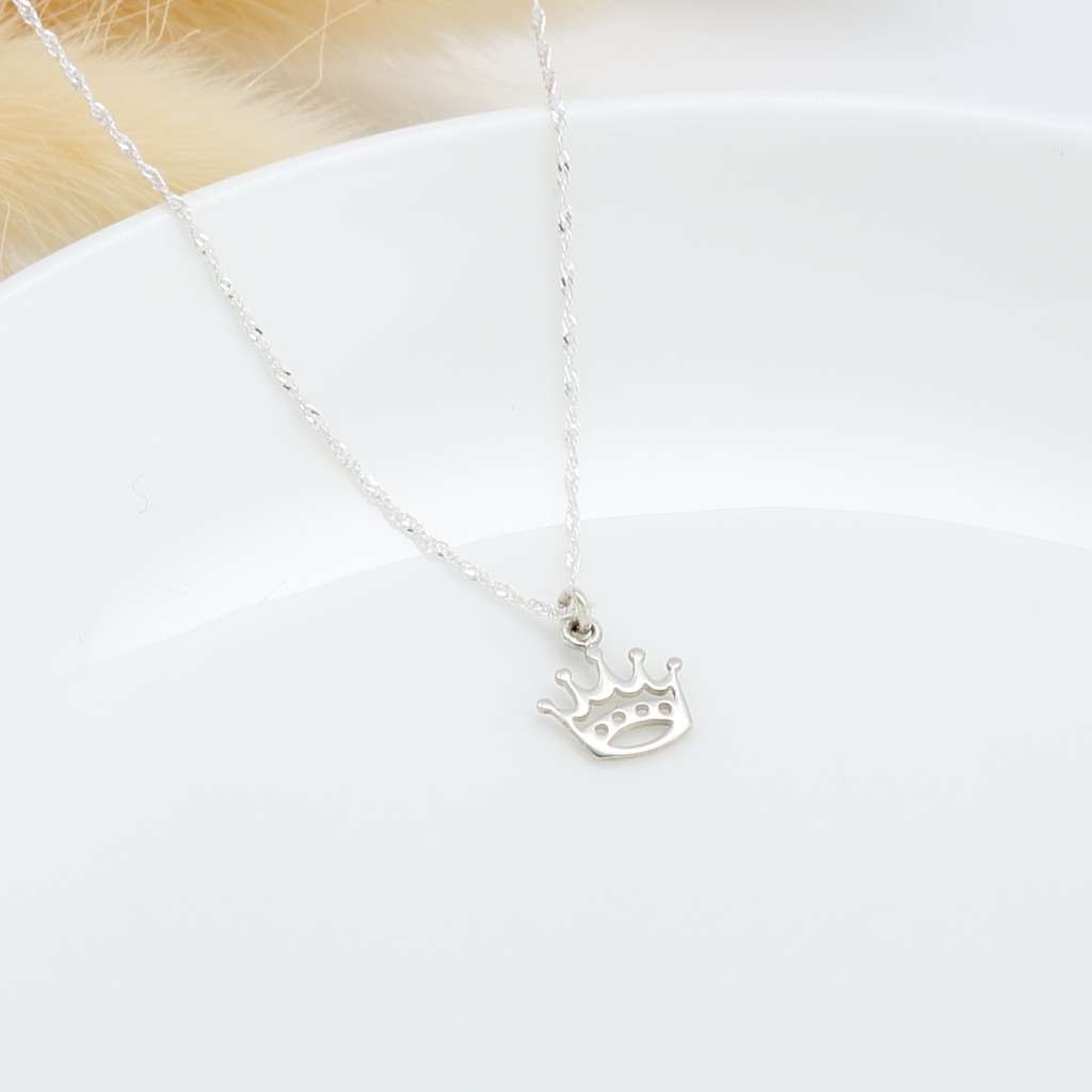 【Angel & Me】Queen King Crown s925 sterling silver necklace Birthday gift, , large