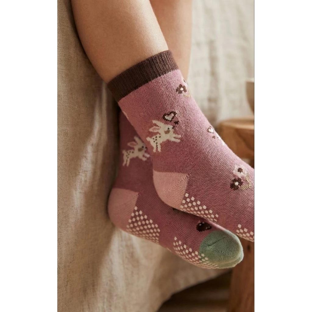 [Kaimei Cotton Industry] 10 pieces of random excellent pure cotton non-slip children's socks, forest cute pet style, animal children's socks, cartoon children's socks, cute socks, boys and girls socks, rabbit and small flowers, , large