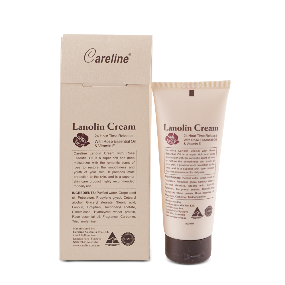 澳洲 Careline 綿羊霜含玫瑰精油及維他命E (2入組 100ml/罐), , large