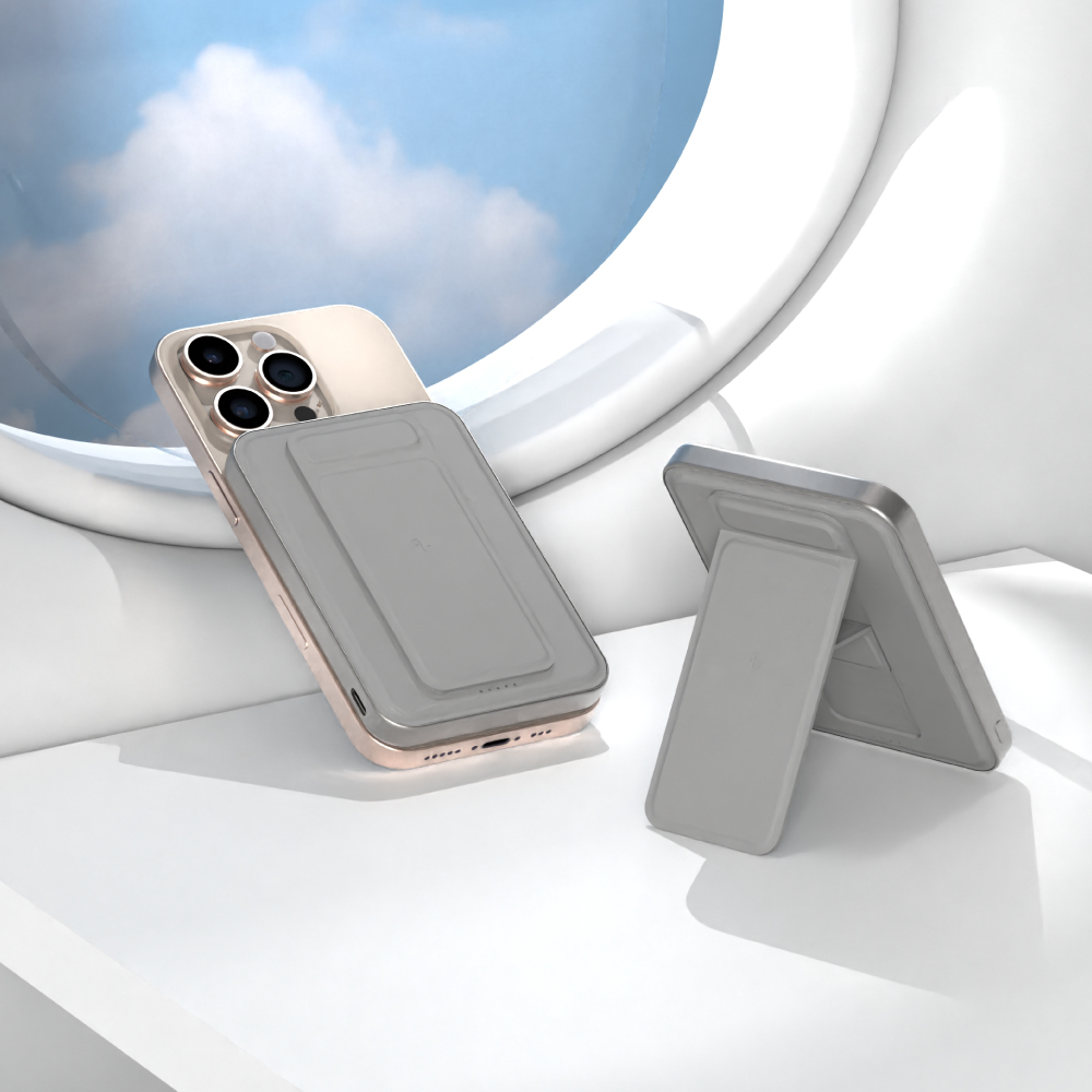 [萬摩科技]Allite LITE 超薄充 5000 mAh Qi2 磁吸支架行動電源（ 產品標示 Wh，可帶上飛機 ）, , large