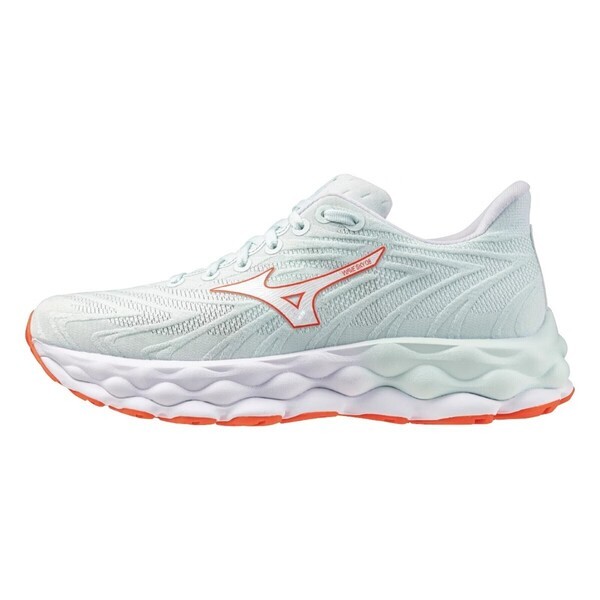 Mizuno Wave Sky 8 女 慢跑鞋 超寬楦 彈力 支撐 緩震 美津濃 綠灰 橘 [J1GD241275], , large