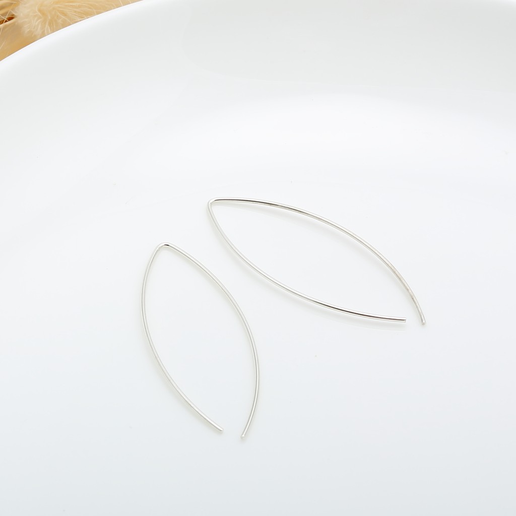 【Angel & Me】Simple Leaf wire s925 sterling silver earrings Birthday gift, , large