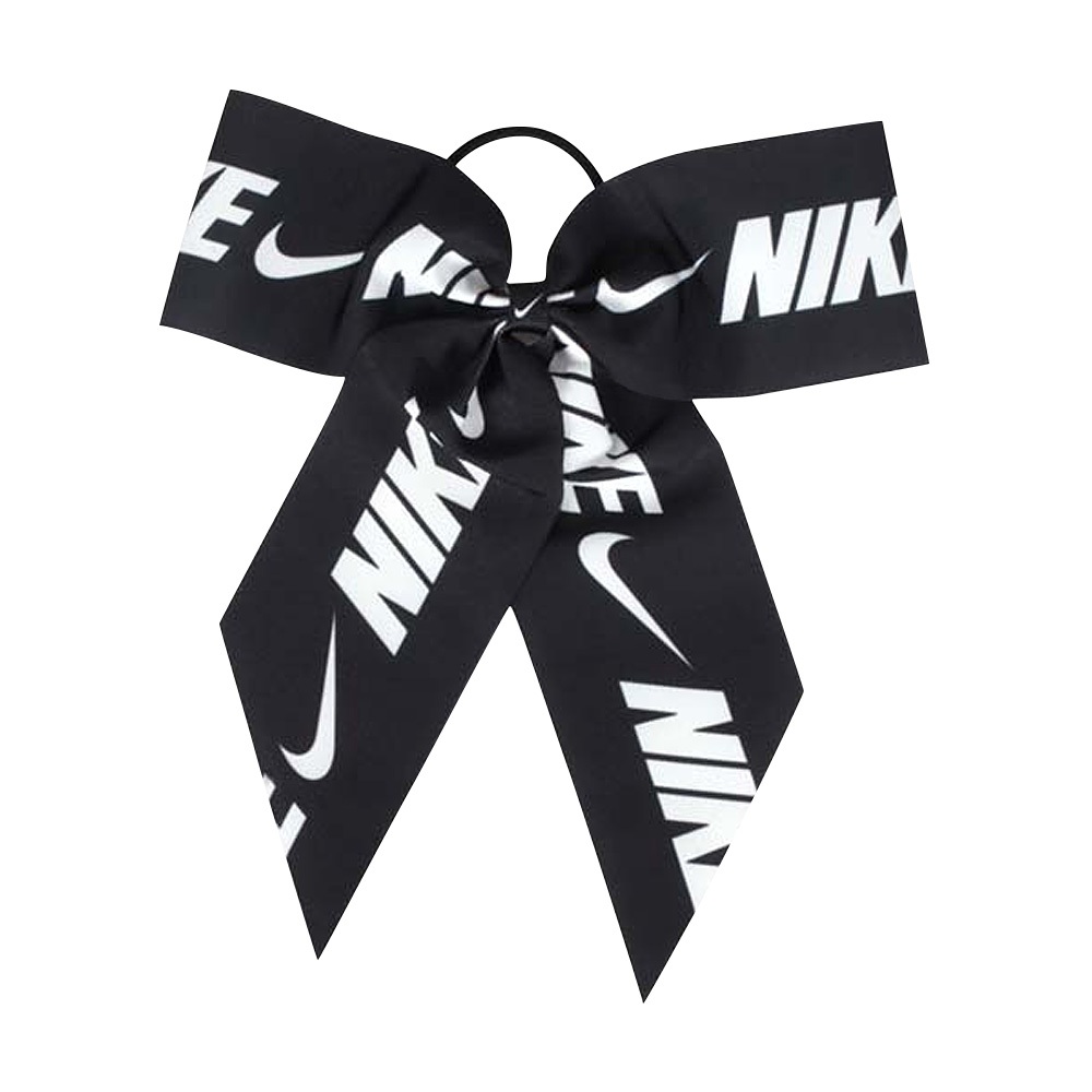 NIKE BOW LARGE 髮圈 髮飾 髮束 髮繩 頭飾 可愛 緞帶 蝴蝶結 休閒 逛街 簡約 時尚 彈性 舒適 黑白, , large