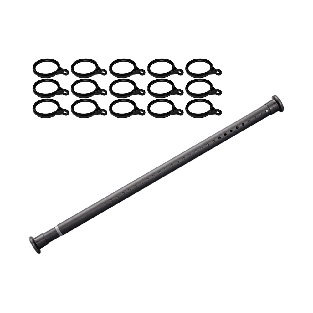 No-drill telescopic pole - matte black - 1.1-1.6 meters (includes 15 lifting rings), , large