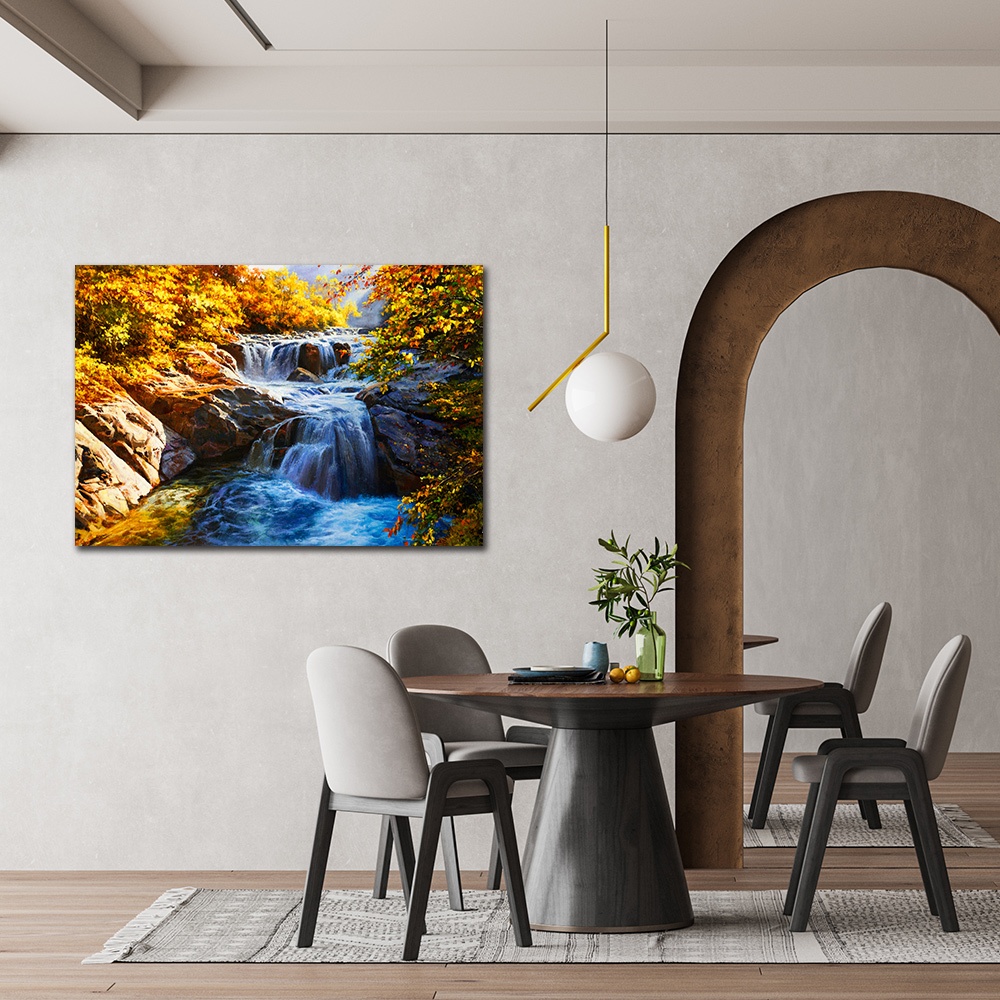 【御畫房】山谷溪流 國家一級畫師手繪油畫60&times;90cm(VF-89), , large
